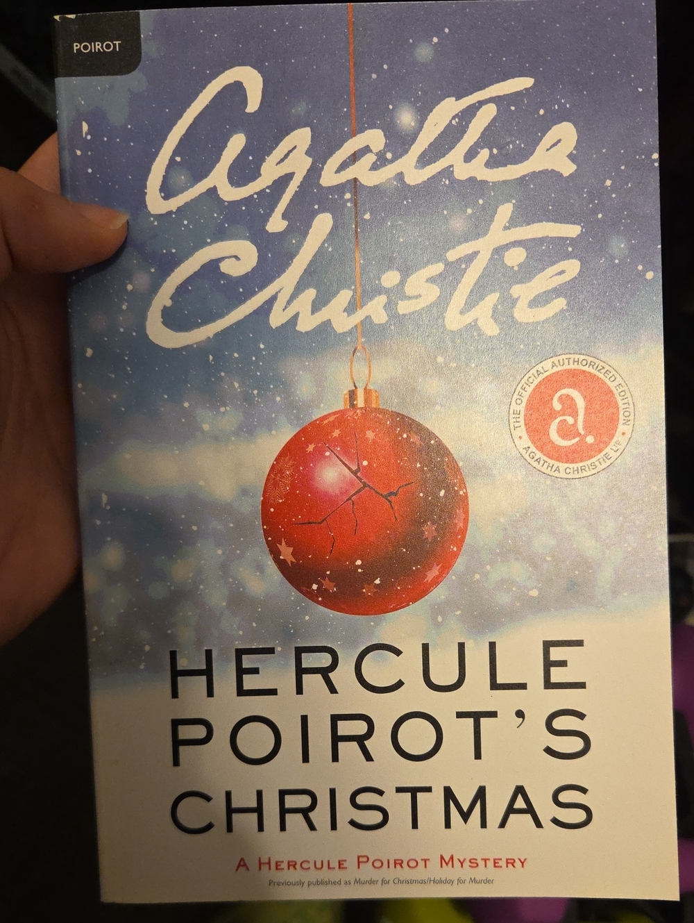 Hercule Poirot's Christmas BOOK- Red Holiday Cover AGATHA CHRISTIE